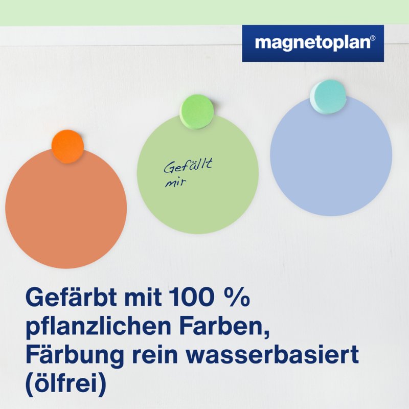 magnetoplan Cartes de modération rondes, diamètre 140 mm, assorties colorées, 250 pcs
