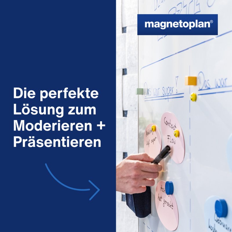 magnetoplan Cartes de modération rondes, diamètre 140 mm, assorties colorées, 250 pcs