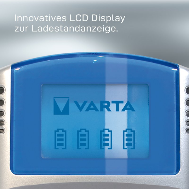 VARTA batterijlader LCD Charger, USB en 12V adapter, inclusief 4 AA batterijen 2500 mAh