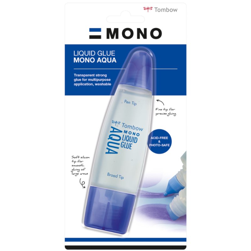 TOMBOW vloeibare lijm MONO AQUA, 2 applicatorpunten, uitwasbaar, 50 ml