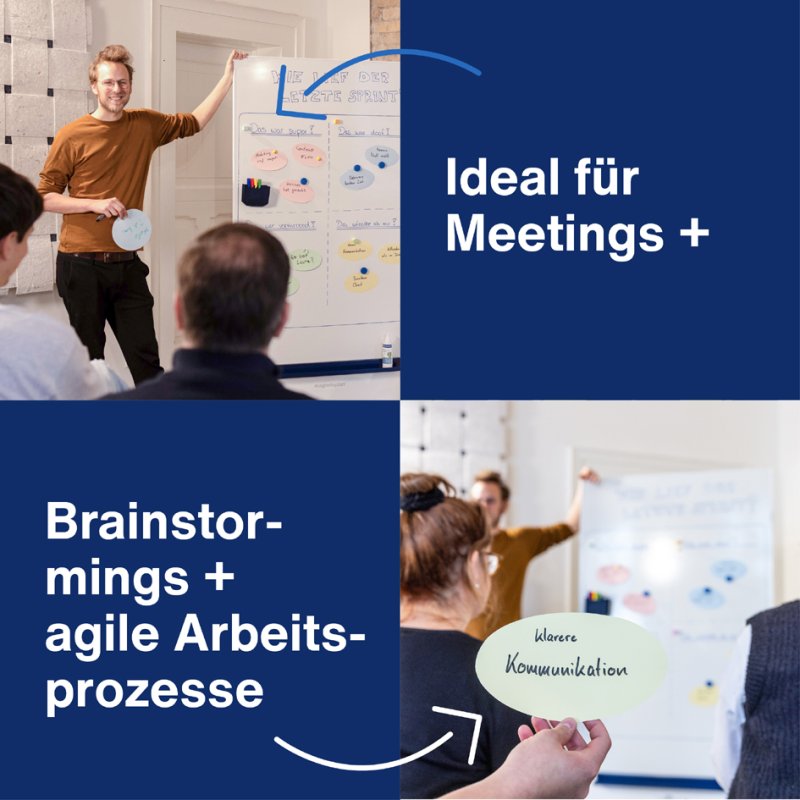 magnetoplan Cartes de modération ovales, 190 × 110 mm, couleurs assorties, 250 pièces
