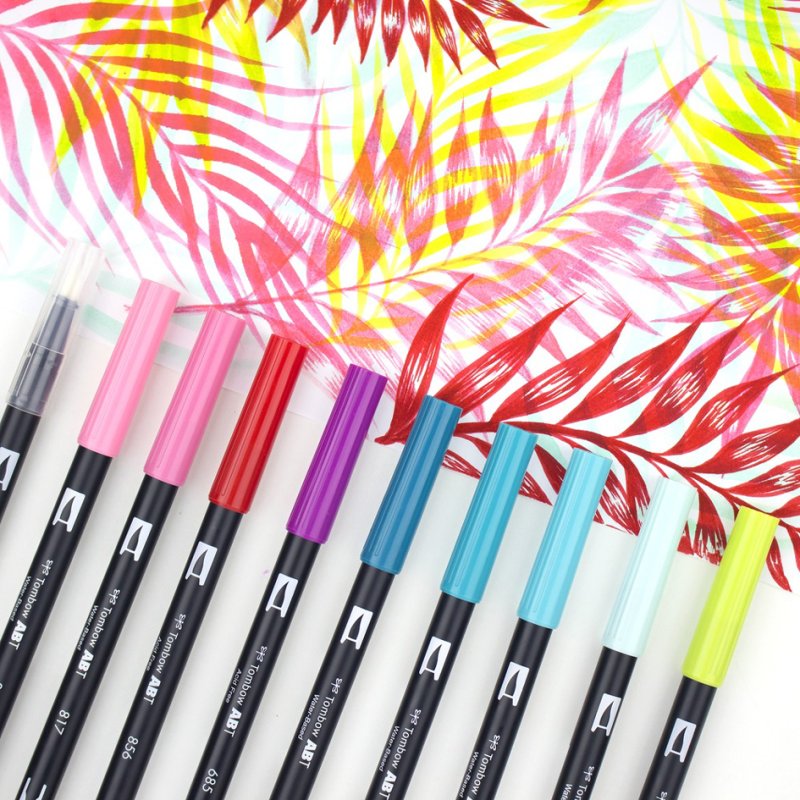 TOMBOW dubbele borstelpenmaarkers ABT, pastelkleuren, 6 stuks
