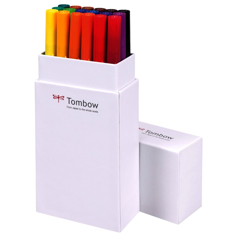TOMBOW dubbele puntmarkers ABT DUAL BRUSH PEN, primaire kleuren, 18 stuks
