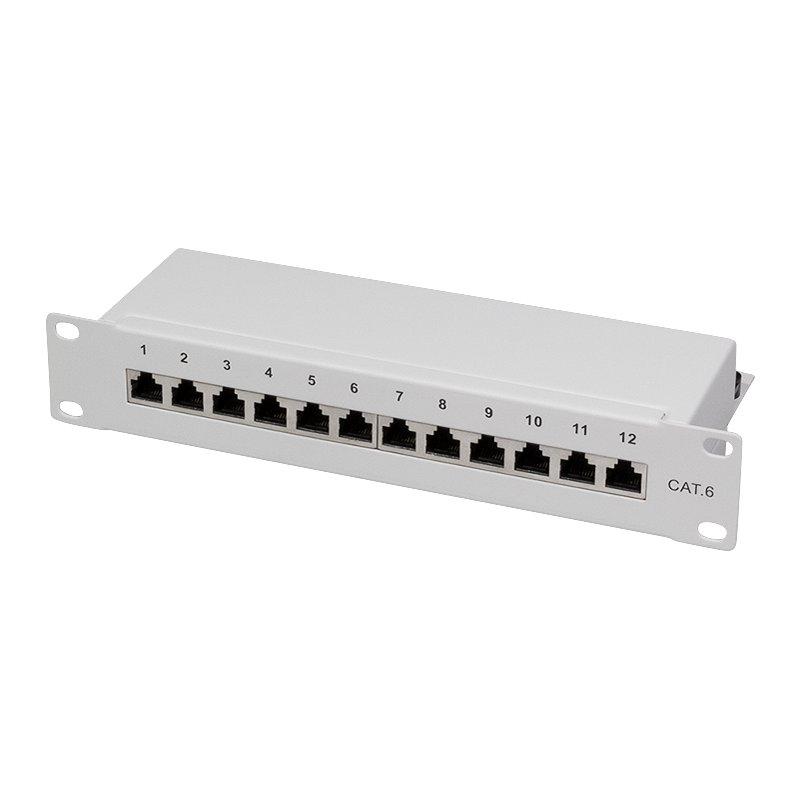 LogiLink Professional panneau de brassage Cat. 6, blindé, 10 pouces, 12 ports