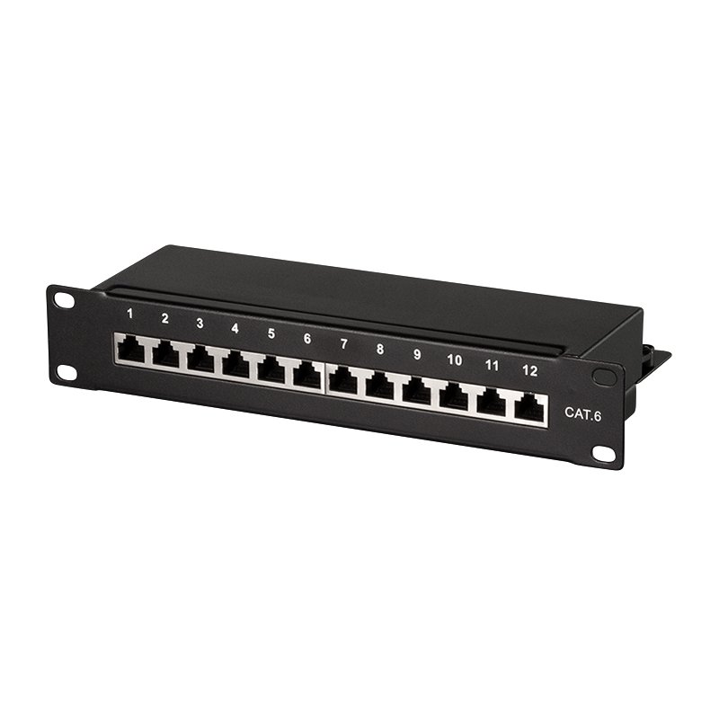 LogiLink Professional panneau de brassage Cat. 6, blindé, 10 pouces, 12 ports