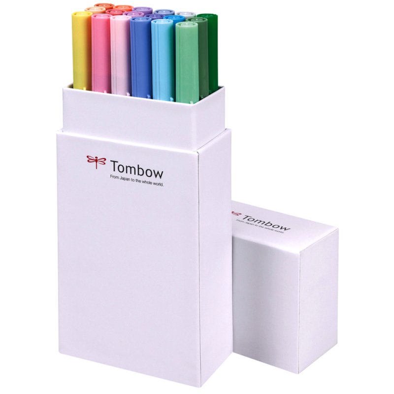 TOMBOW dubbele borstelpenen ABT, pastelkleuren, 18 stuks