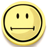magnetoplan waarderingssymbolen smileys neutraal, rond, 100 mm, geel/zwart, 100 stuks