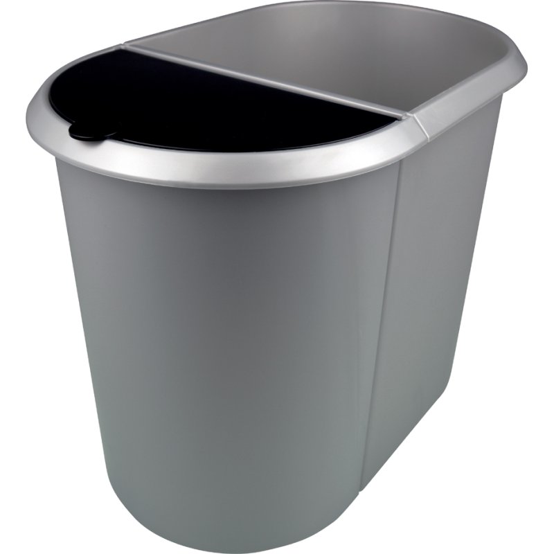 helit prullenbak 'the double', ovaal, 29 liter, zwart/blauw