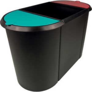 helit papierbak the triple, ovaal, polyethyleen, zwart/rood/blauw
