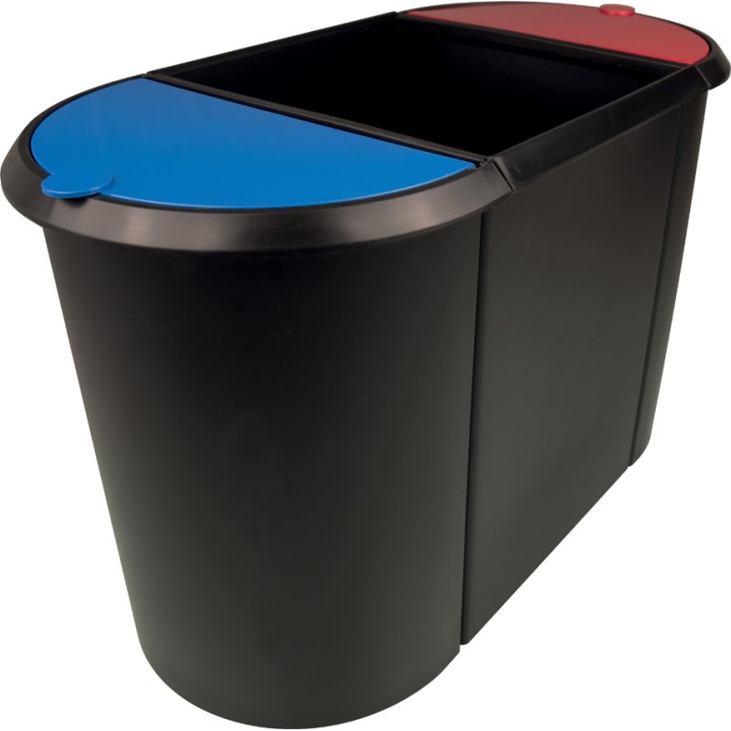 helit papierbak the triple, ovaal, polyethyleen, zwart/rood/blauw