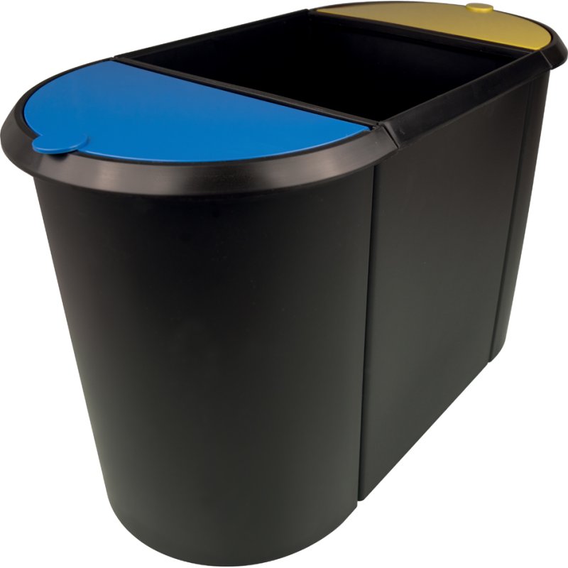 helit papierbak the triple, ovaal, polyethyleen, zwart/rood/blauw