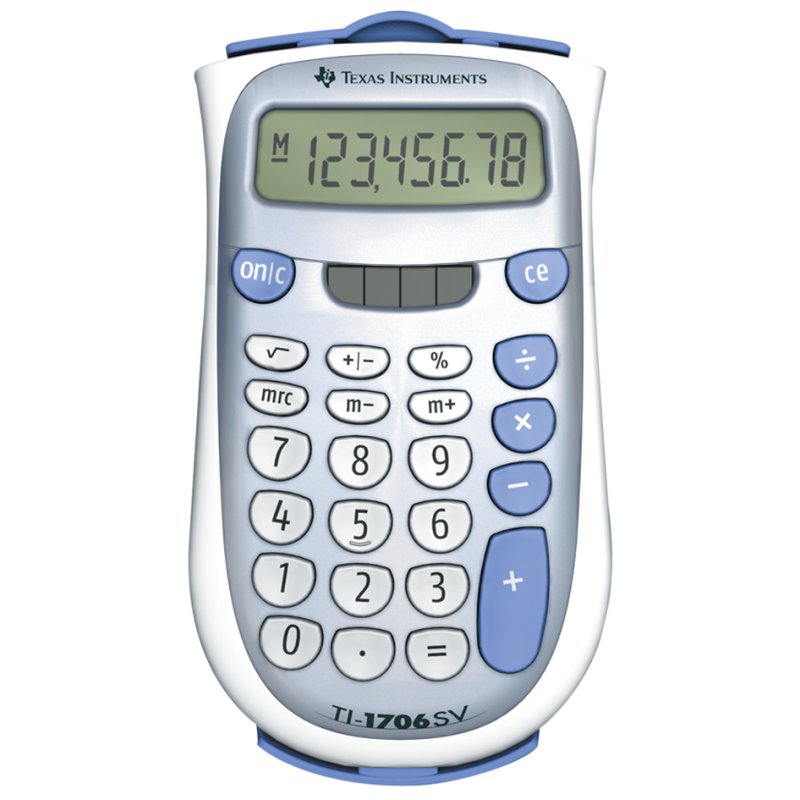 TEXAS INSTRUMENTS calculatrice TI-1706 SV, affichage 8 chiffres, solaire et batterie