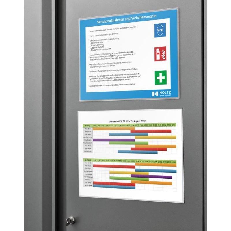 magnetoplan pochette magnétique A4, transparente, jusqu'à 25 feuilles