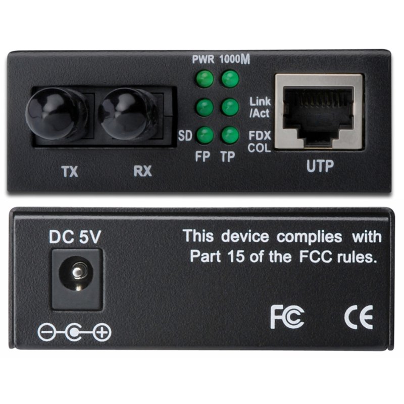 DIGITUS Gigabit mediaconverter, RJ45/ST, multimode, 0,5 km
