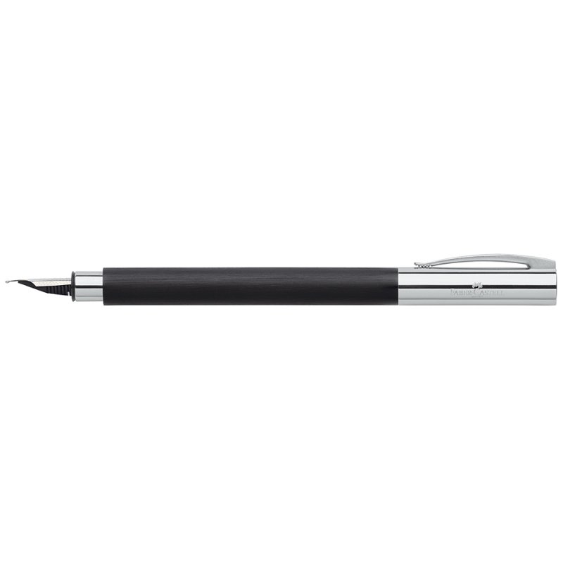 Faber-Castell stylo plume Ambition, résine noble noire, finition chromée