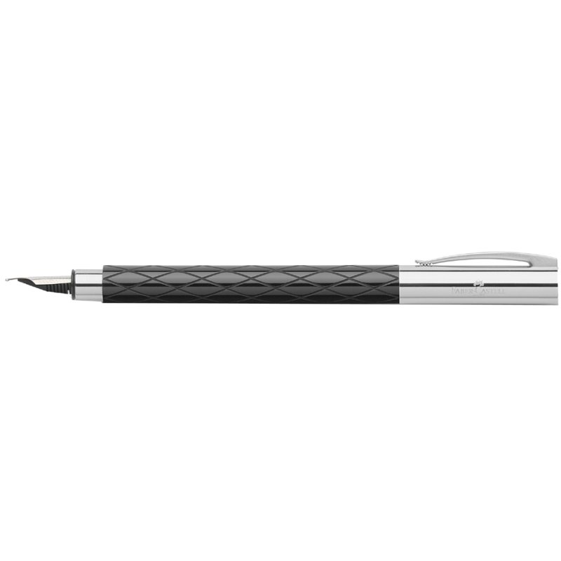 Faber-Castell stylo plume Ambition, résine noble noire, finition chromée