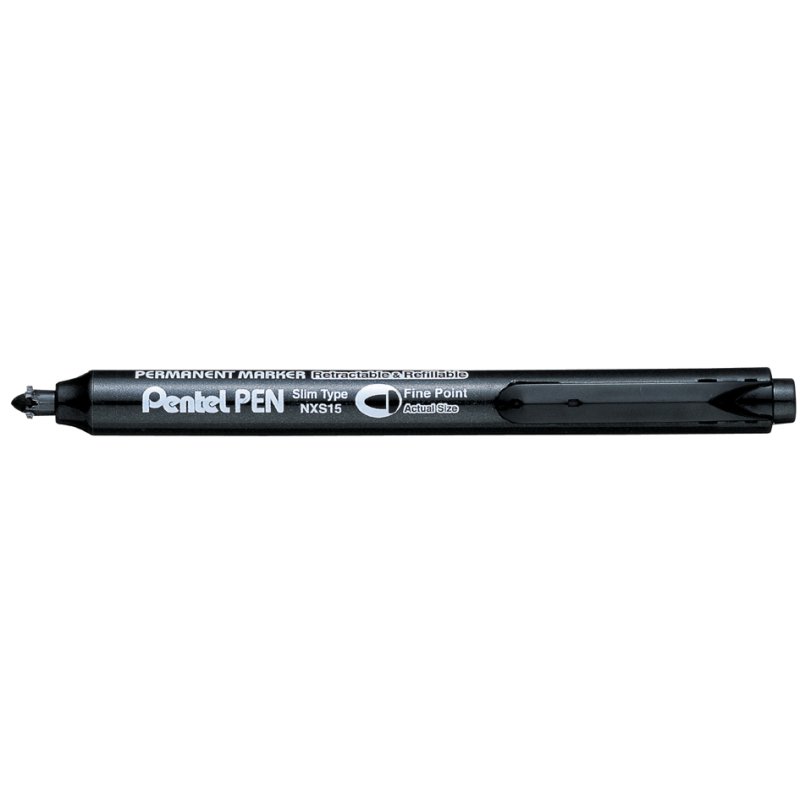 Pentel marqueur permanent NXS15, système de pression, noir, 1,0 mm