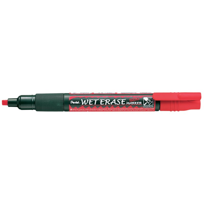 Pentel Deco-Marker effaçable, blanc, pointe biseautée, 10-15 mm