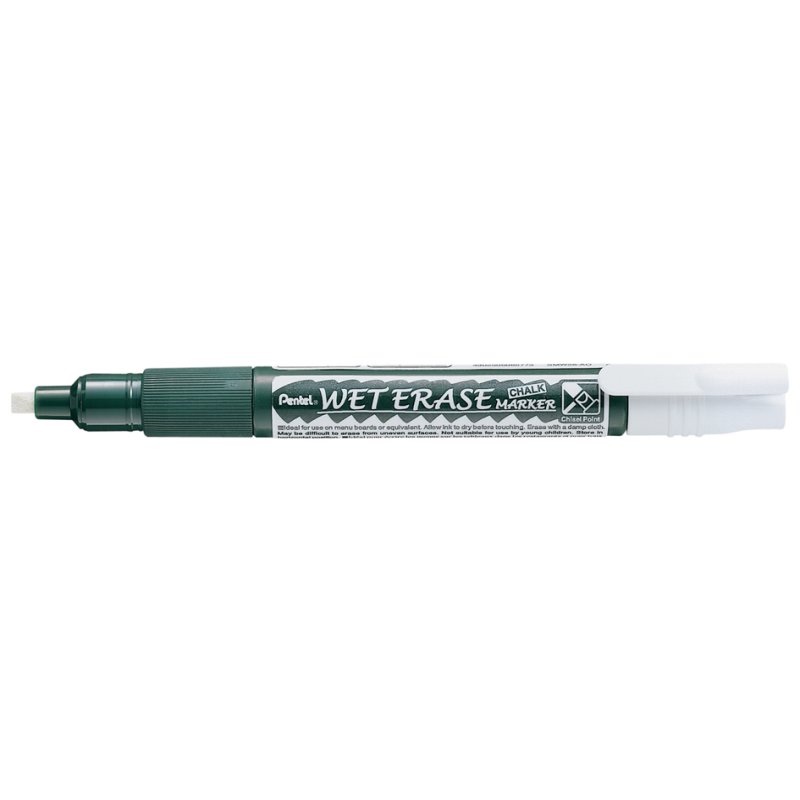 Pentel Deco-Marker effaçable, blanc, pointe biseautée, 10-15 mm