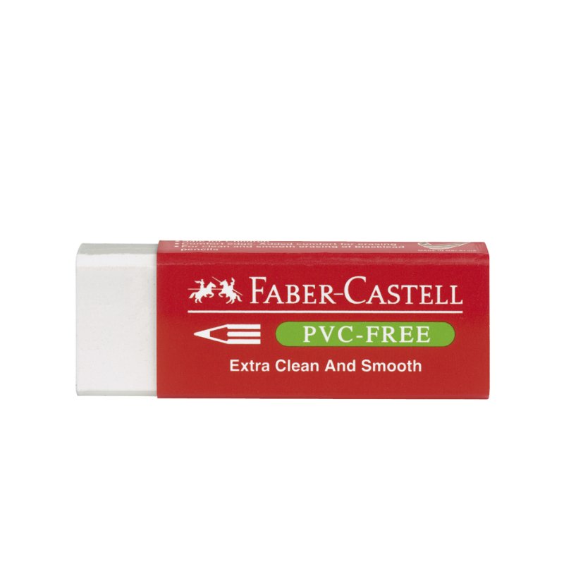 Faber-Castell eraser 7095, white, PVC-free plastic, 63×22×11 mm
