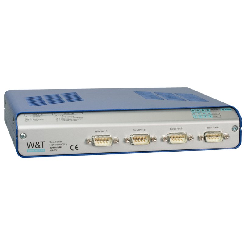 W&T communication server Highspeed Office, 4 ports, RJ45 10/100BaseTX, black/silver
