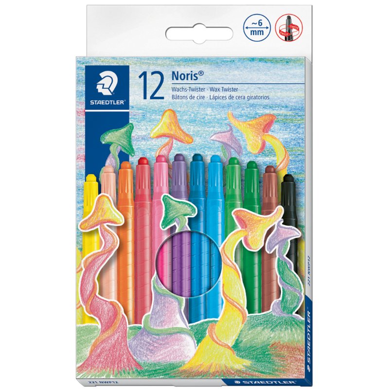 STAEDTLER crayons de couleur lavables Noris, rotatif, 12 pièces, assorties