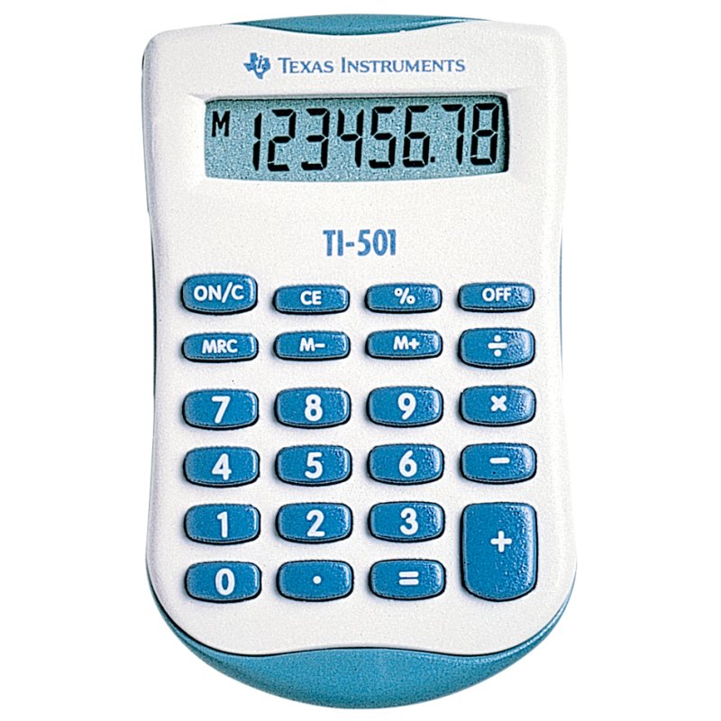 TEXAS INSTRUMENTS rekenmachine TI-501, batterij aangedreven, 8-stellig display, automatische uitschakeling