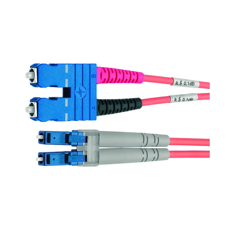 TELEGÄRTNER câble de raccordement fibre optique LC-SC duplex, OM3, 2 m