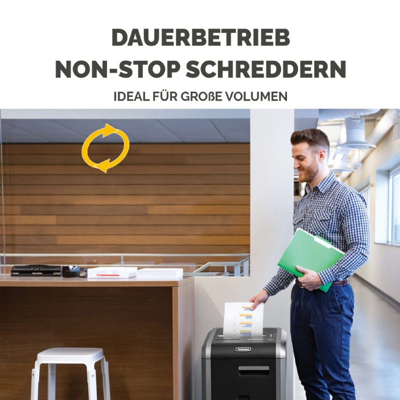 Fellowes papiervernietiger Powershred 225i, 20 vel, 60 liter, zwart/zilver