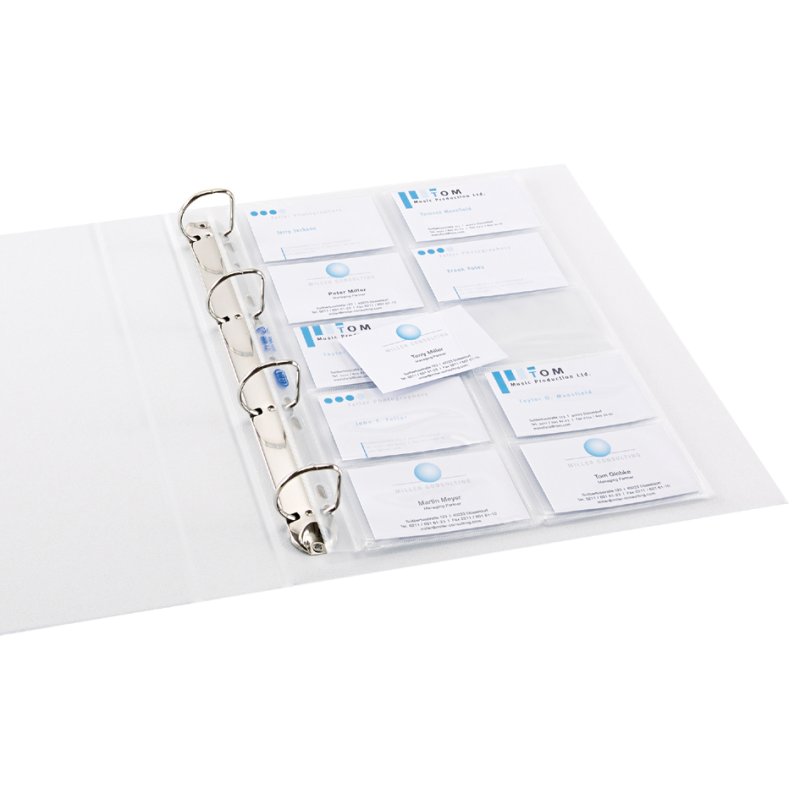 Oxford Porte-cartes de visite A4, PP 0,09 mm, transparent cristal, 10 pièces