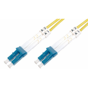 DIGITUS glasvezel patchkabel LC-duplex naar LC-duplex, OS2, geel, 10 meter