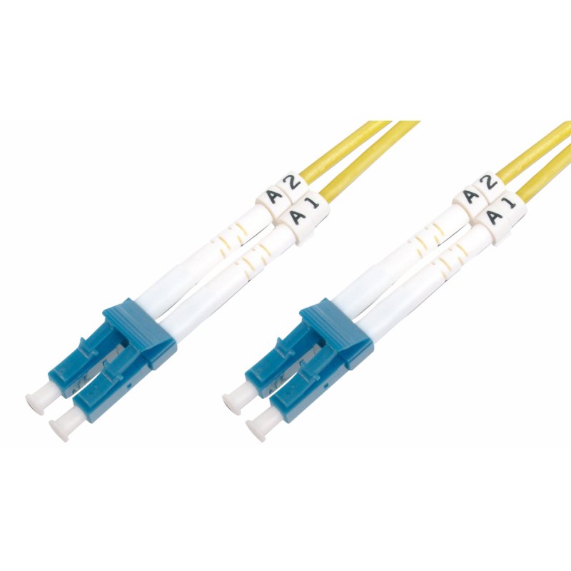 DIGITUS glasvezel patchkabel LC-duplex naar LC-duplex, OS2, geel, 10 meter