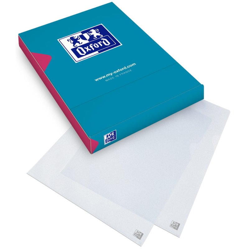 Oxford pochettes de documents Standard A4, PP 0,12 mm, structuré, 100 pièces
