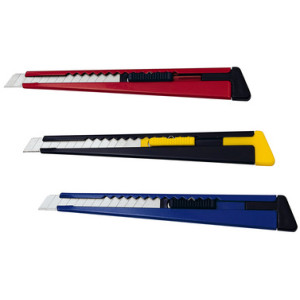 WEDO metaalsnijder, 9 mm mesje, met clip, diverse kleuren