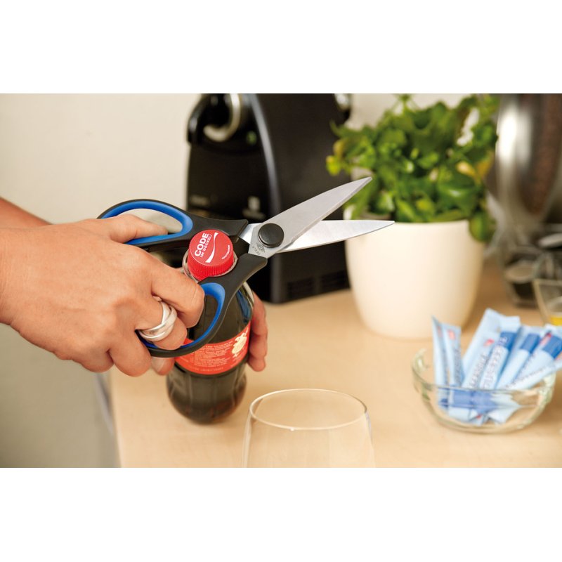 WEDO ciseaux multifonctionnels Soft-Cut, pointu, bleu/noir, 210 mm
