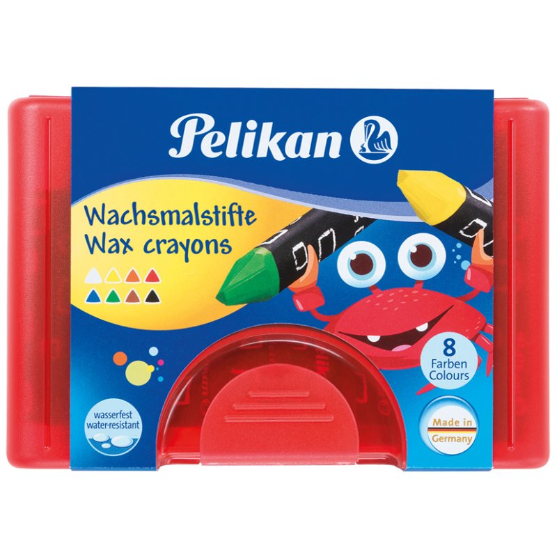Pelikan craie à laver 665/8 D, triangulaire, résistante à l'eau, 8 pièces