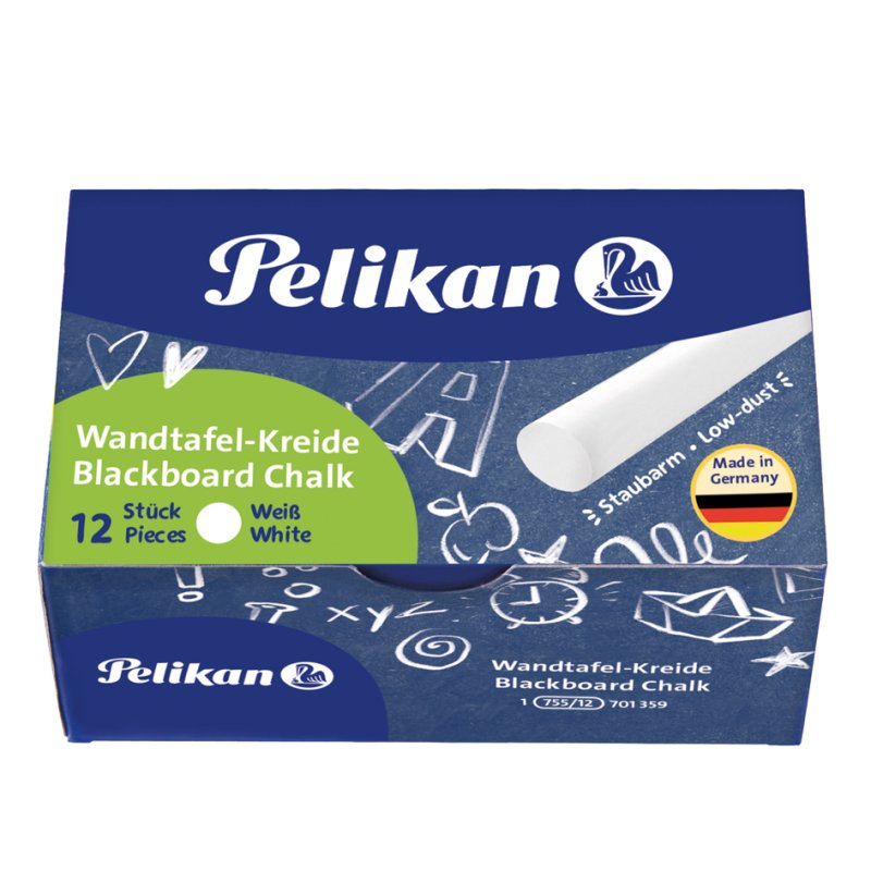 Pelikan craies pour tableaux noirs, blanc, 12 pièces