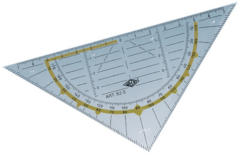WEDO geodriehoek standaard, transparant, schuine zijde 160 mm