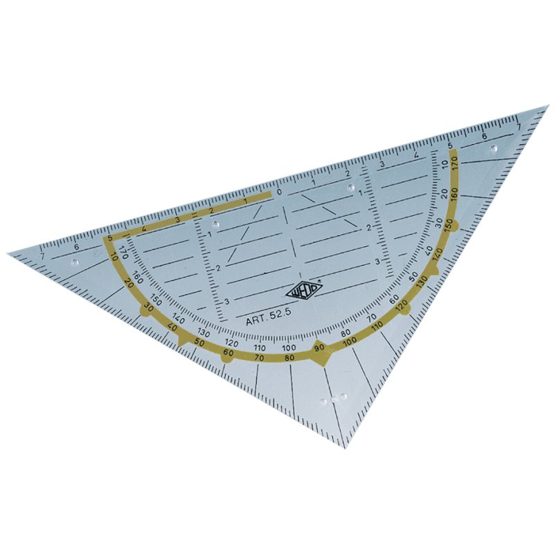 WEDO équerre géodésique standard, transparent, hypoténuse 160 mm