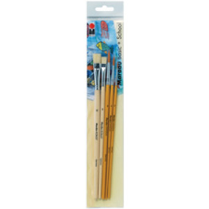 Marabu verf- en penseelenset Basic + School, 5-delig