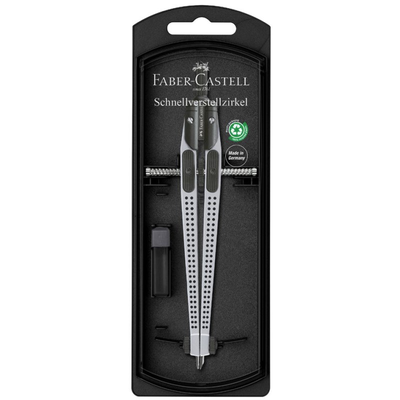 Faber-Castell compas GRIP ajustement rapide, argent, 170 mm