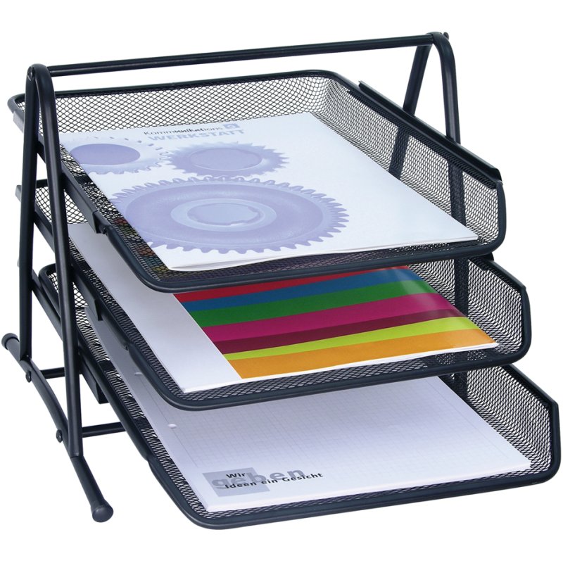 WEDO briefbakjesset Office, draadmetaal, 3 vakken, zilver
