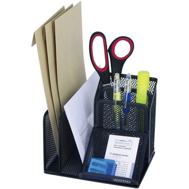WEDO Pupitre de Bureau Office, 4 compartiments, métal, noir