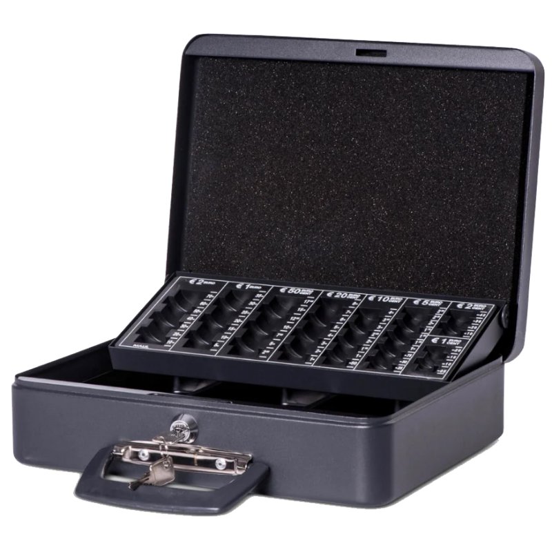 MAUL cassette de caisse avec compteur de monnaies, noir, 300×255×93 mm