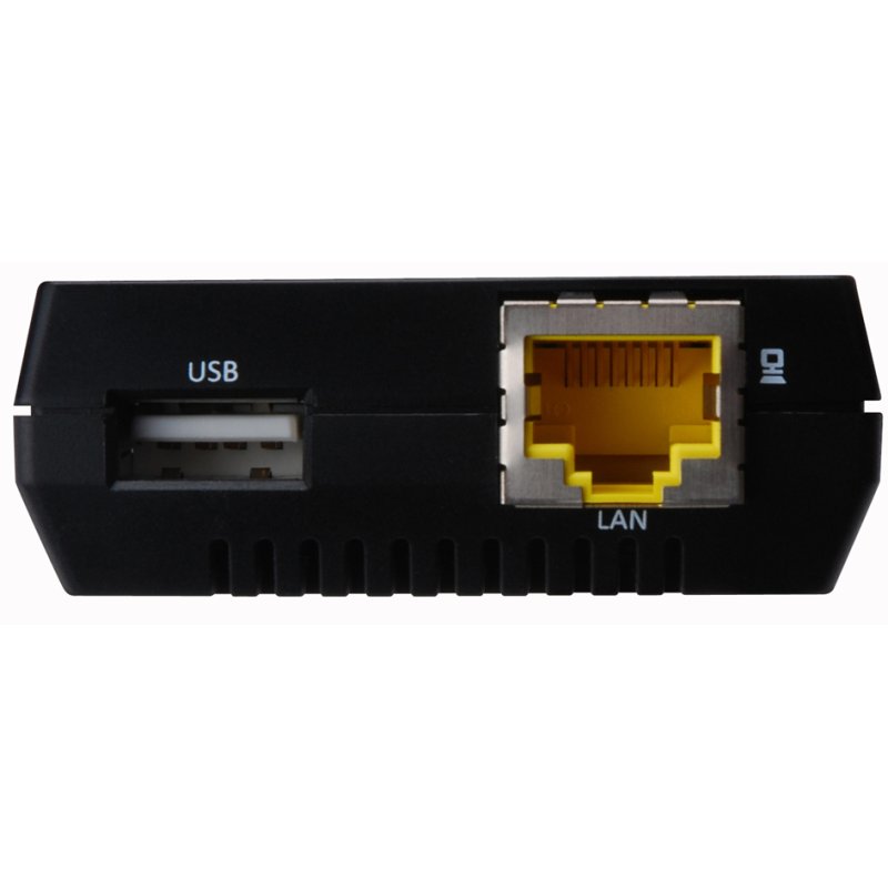 DIGITUS Mini multifunctional print server, 1 x USB 2.0, RJ45, black