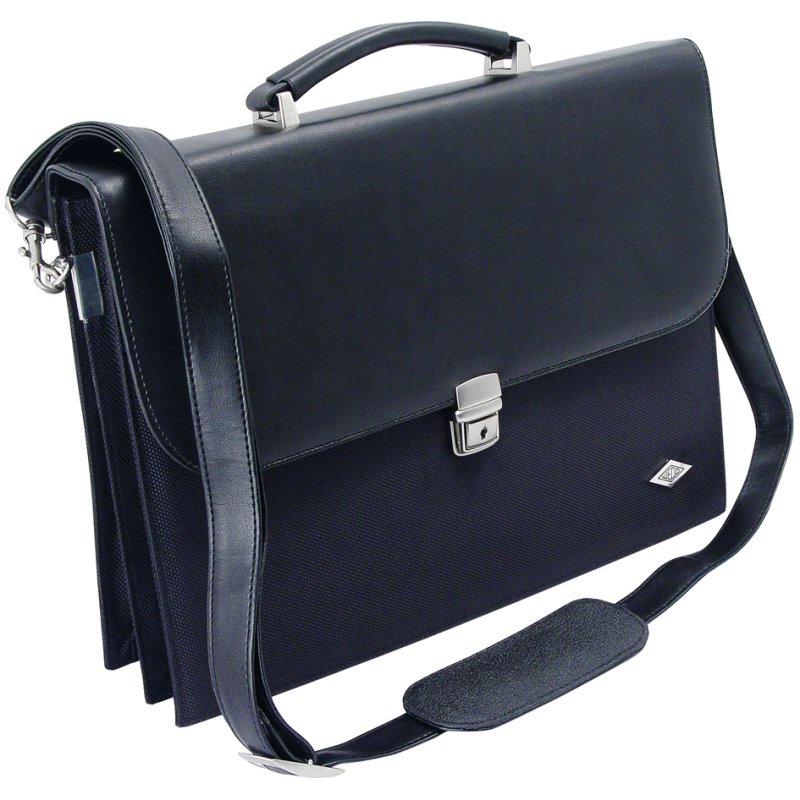 WEDO serviette pour femme Elegance, cuir synthétique/nylon, noir, 360×130×270 mm