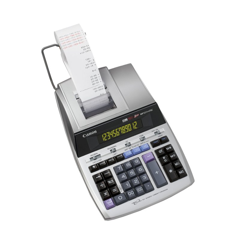 Canon calculatrice MP-1211 LTSC avec imprimante, écran 12 chiffres, 2 couleurs
