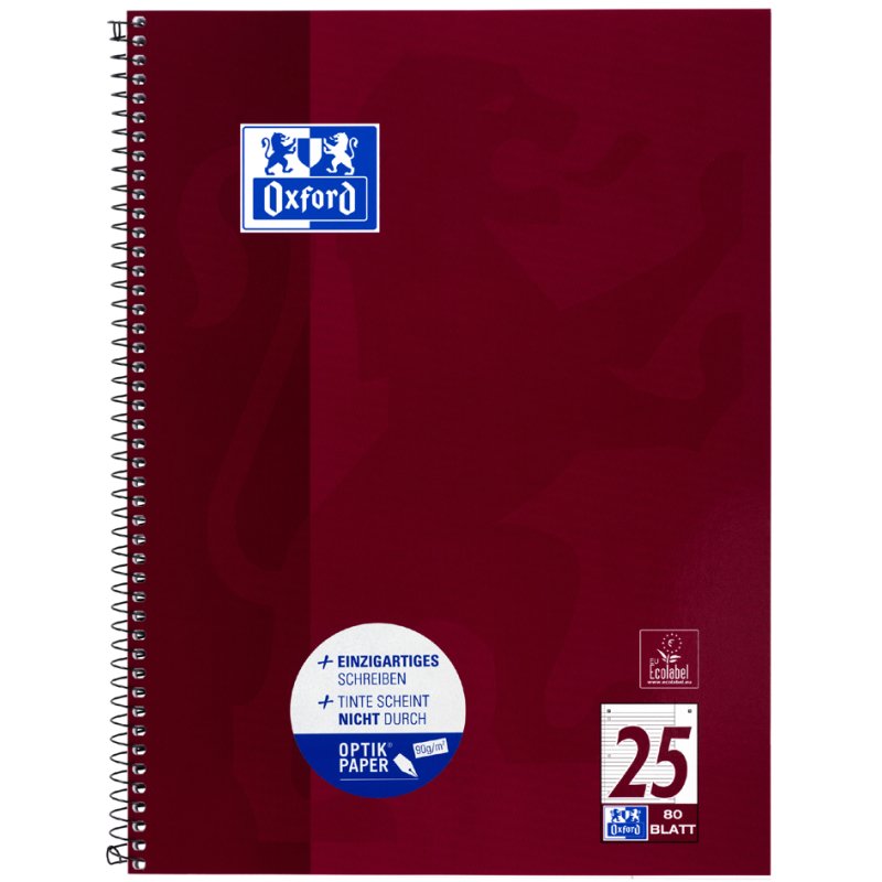 Oxford cahier format A4+, blanc, orange, 80 feuilles