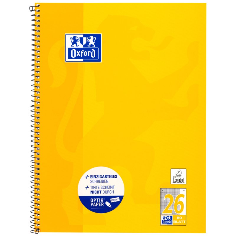 Oxford cahier format A4+, blanc, orange, 80 feuilles