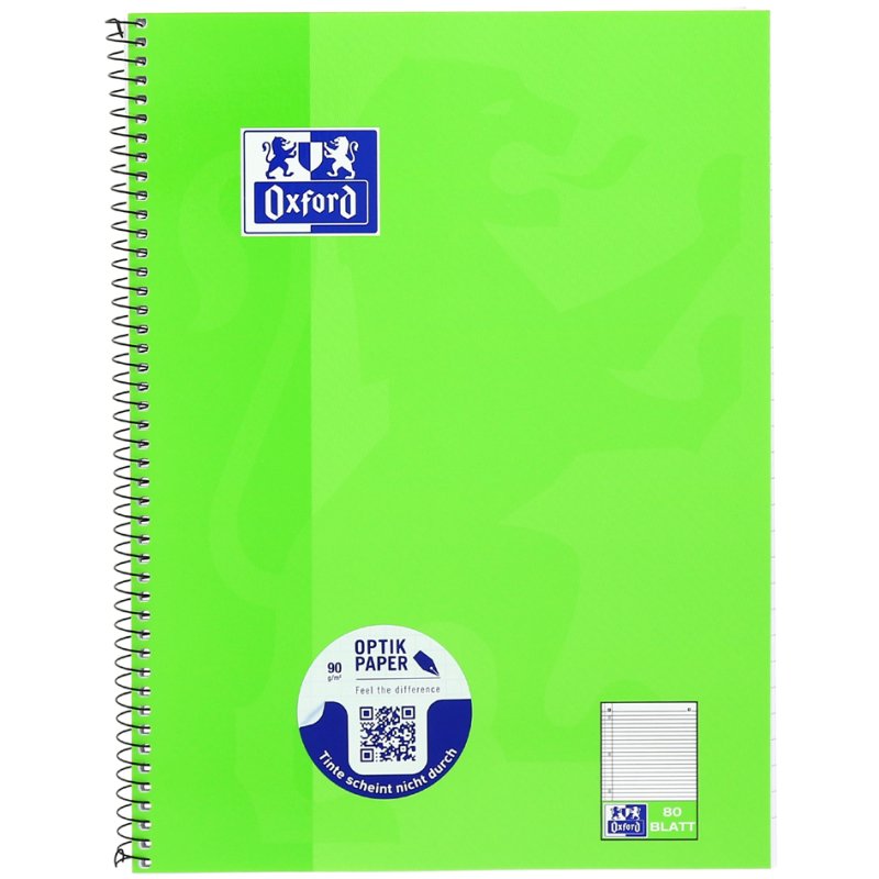 Oxford cahier format A4+, blanc, orange, 80 feuilles
